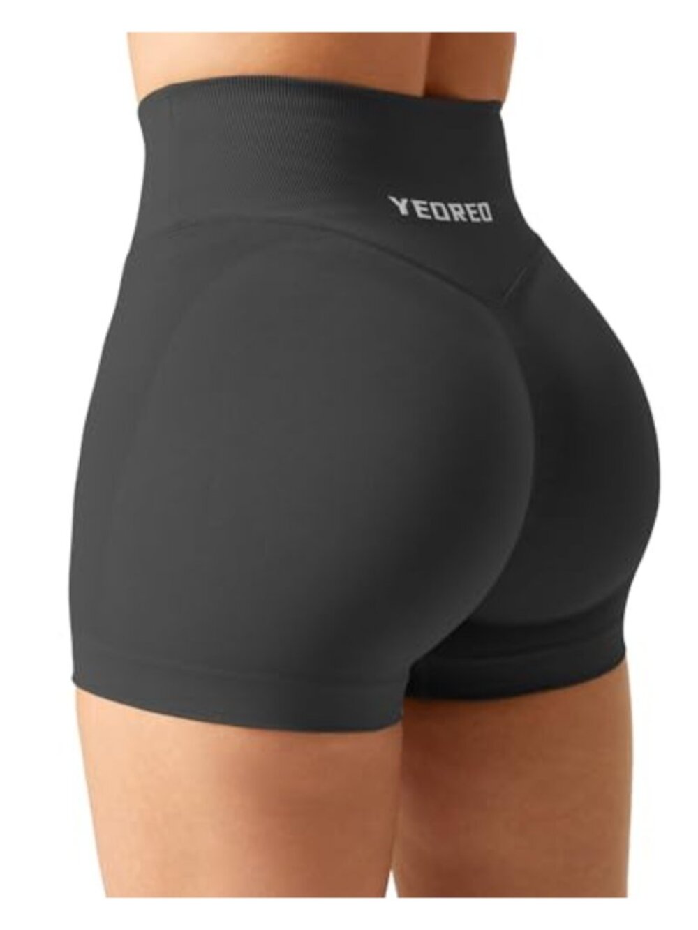Seamless Scrunch Butt Workout Shorts High Waist V Cross Gym Biker 3.5"
